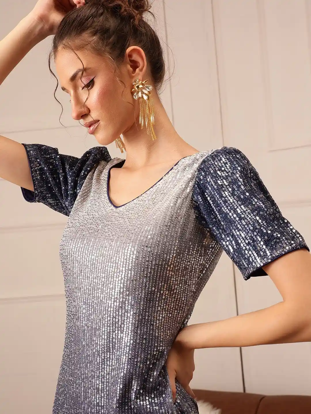 Buy The Roadster Lifestyle Sequin Embellished Mini Dress