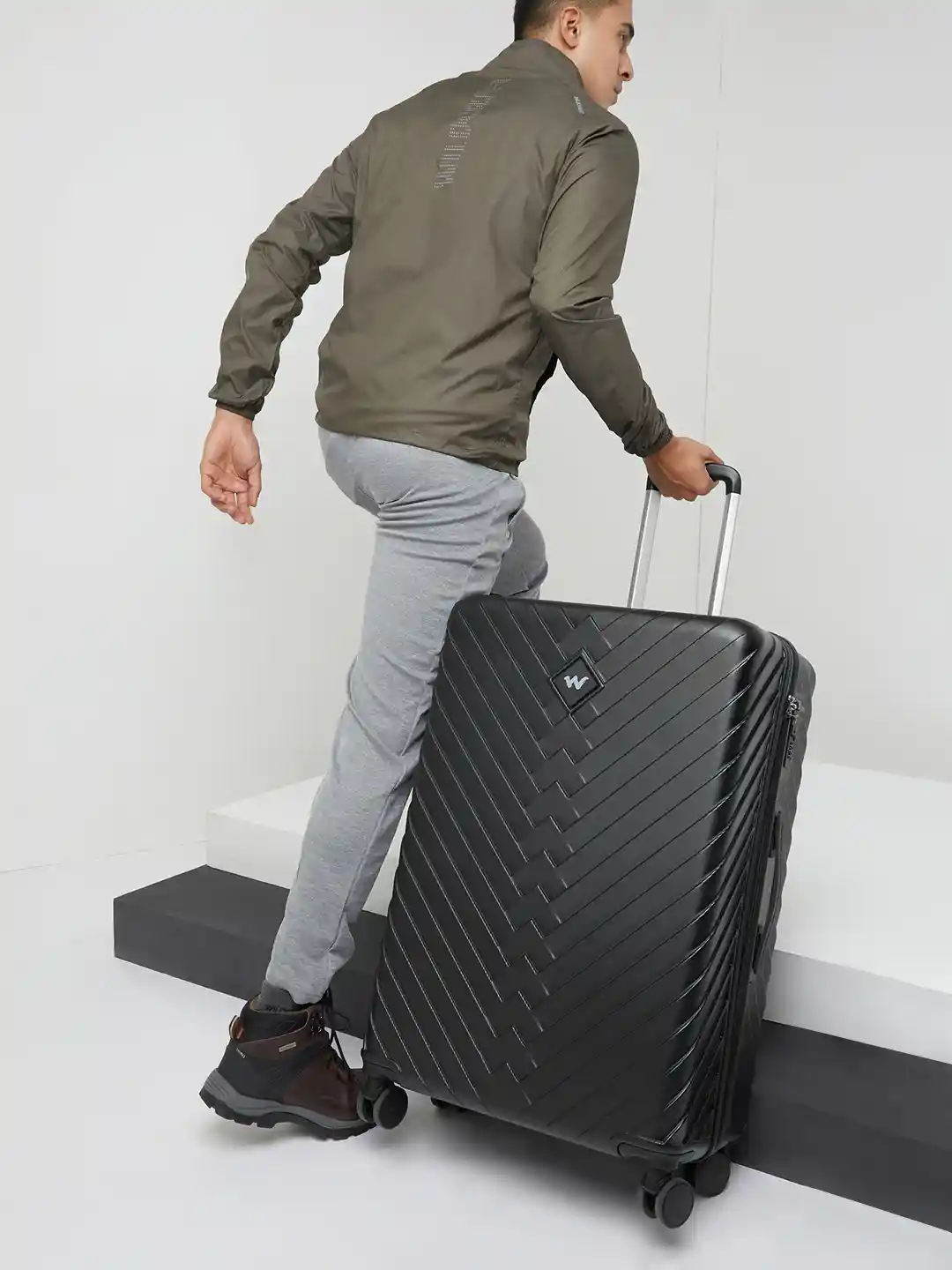 Wildcraft Citron Textured Hard Sided Large Trolley Suitcase