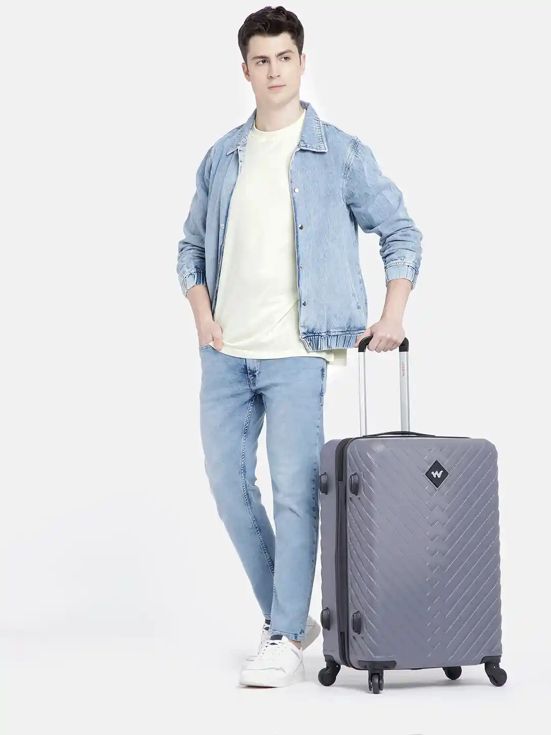 Wildcraft Citron Textured Hard Sided Large Trolley Bag