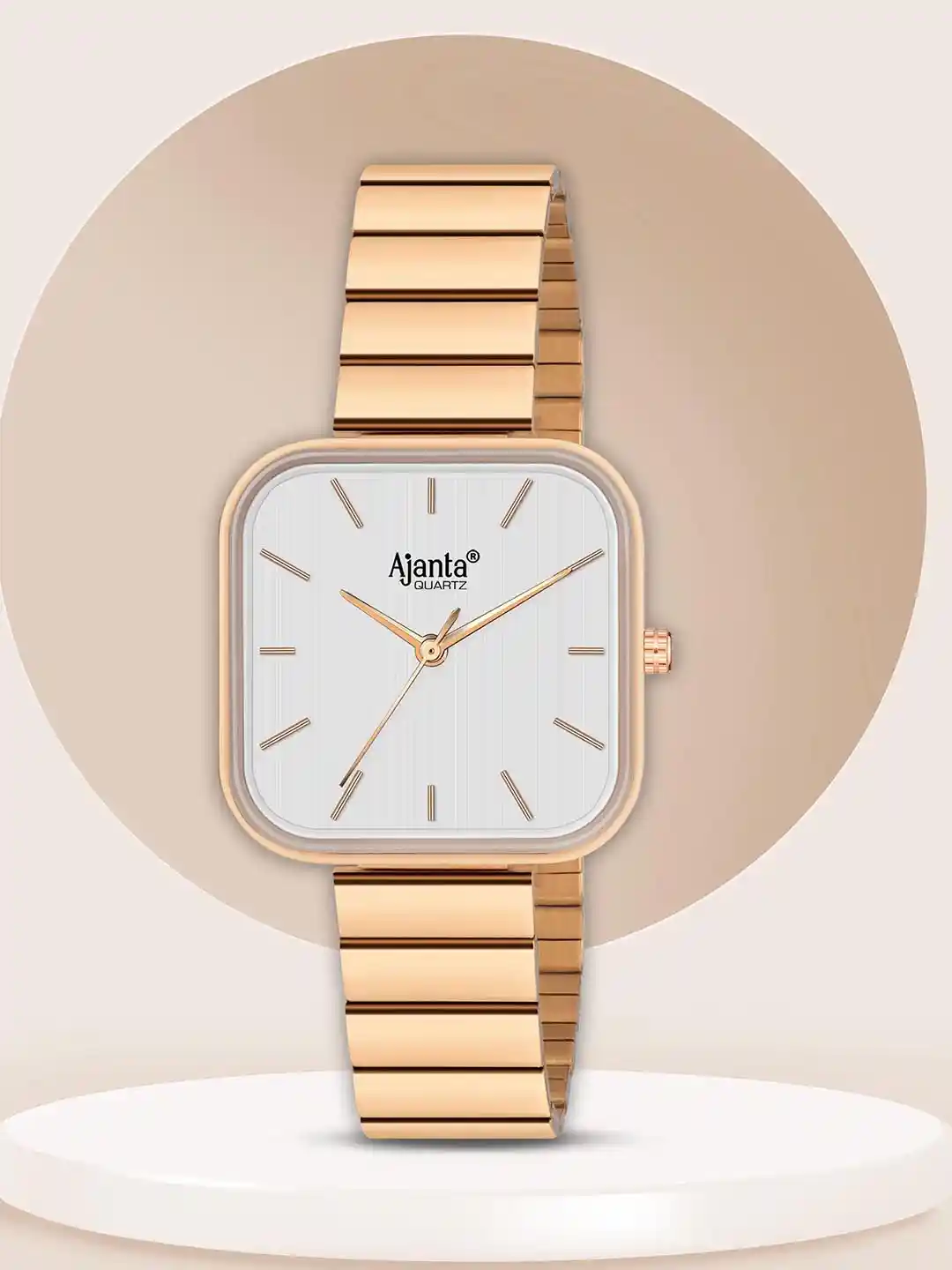 Buy Ajanta Quartz Women Patterned Dial Stainless Steel Straps