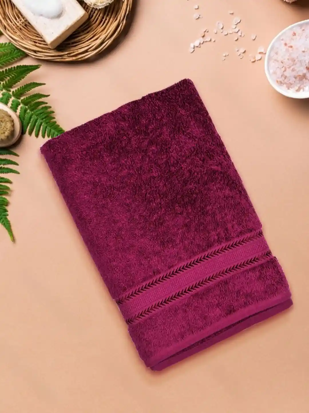 Buy Ramraj Bamboo Bamboo Cotton Solid Purple 500 GSM Bath Towel