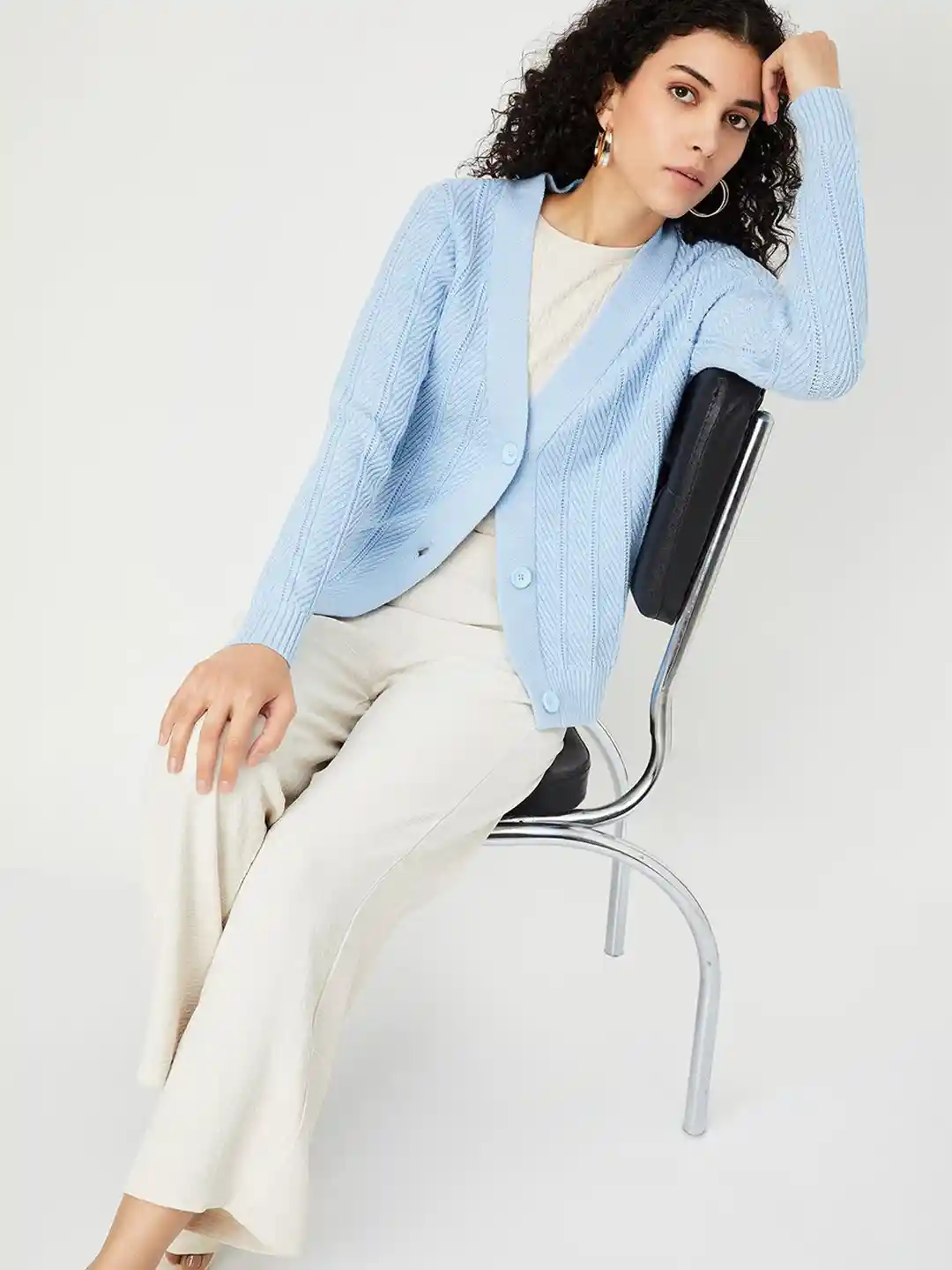 Myntra Long Cable Knit Cardigan Sweater Women's Zigo Women