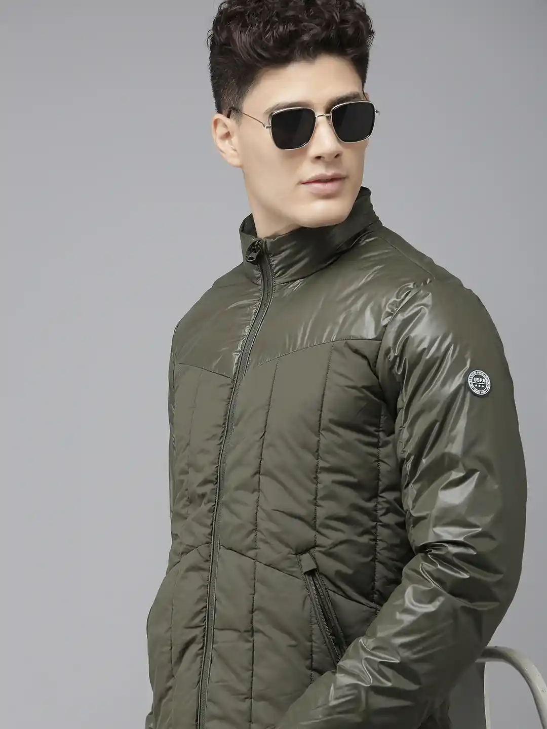 Buy U S Polo Assn Men Olive Green Puffer Jacket Jackets for Men