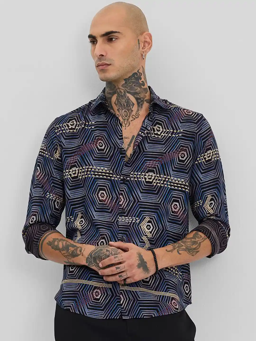 Buy Snitch Men Smart Slim Fit Opaque Printed Casual Shirt Shirts