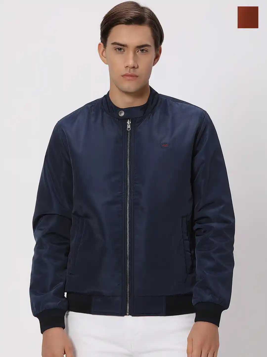 Buy Mufti Slim Fit Reversible Long Sleeves Bomber Jacket Jackets - Main Image