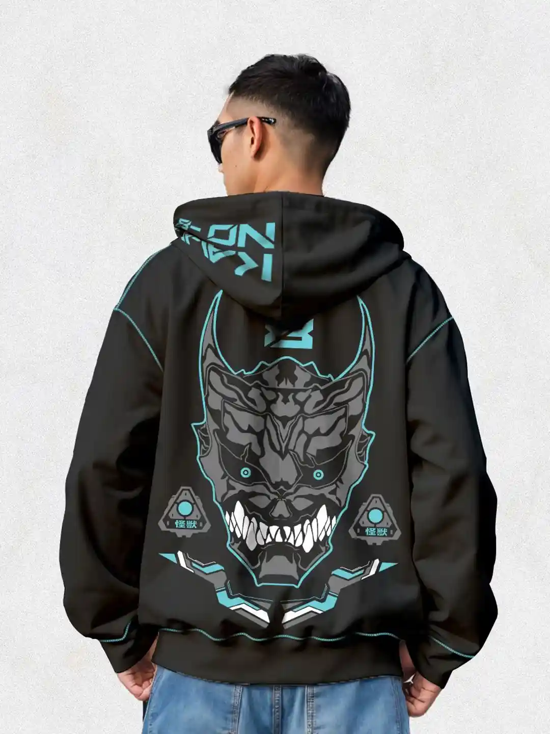 ✨michi✨ Buy Crazymonk Printed Anime Kaiju No.8 Oversized Fit Hooded