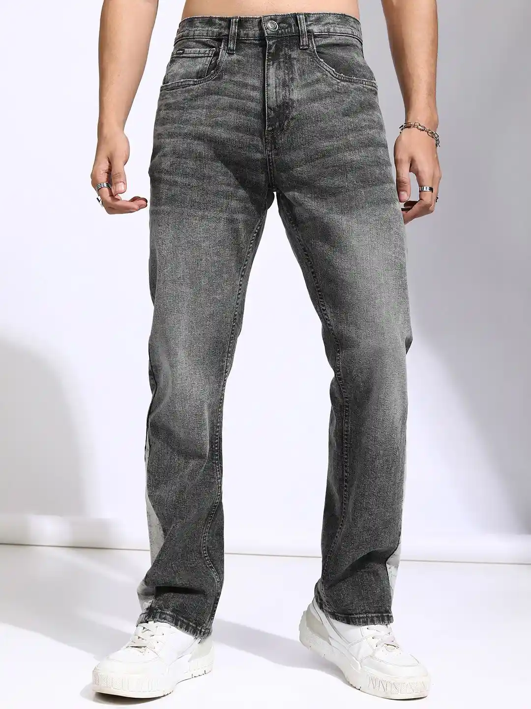 Buy HIGHLANDER Men Bootcut Heavy Fade Mid-Rise Stretchable Jeans