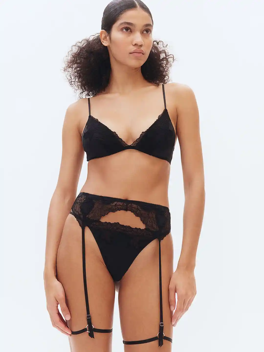 Buy H&M Microfibre And Lace Suspender Belt Suspenders for Women