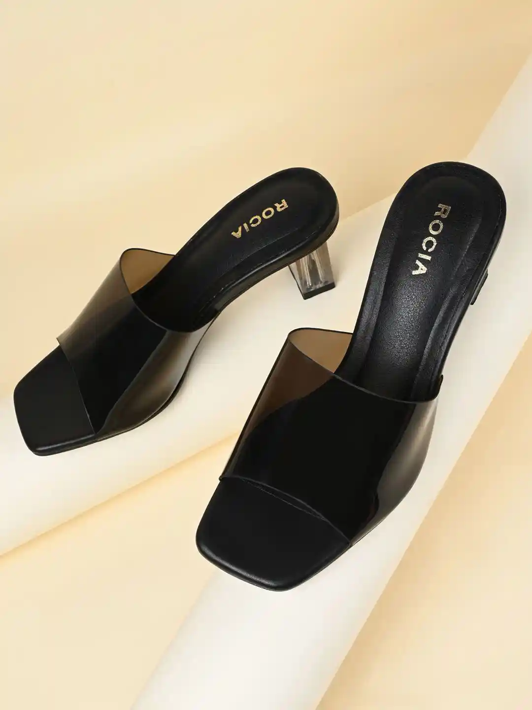 Buy Rocia Women Open Toe Vinyl Block Sandals Heels for Women