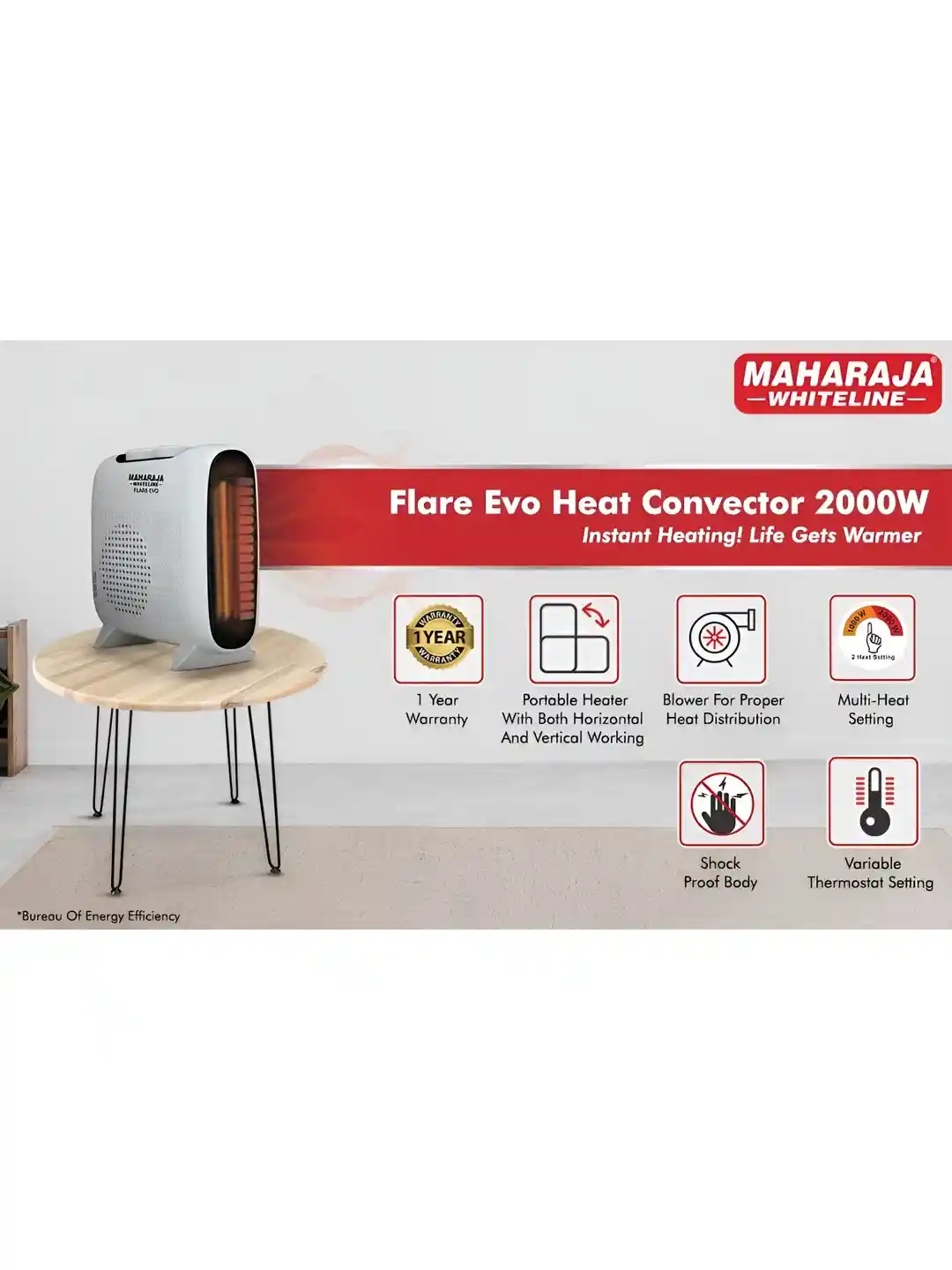 Maharaja Whiteline Flare 2000t Maharaja Electric Heater Buy