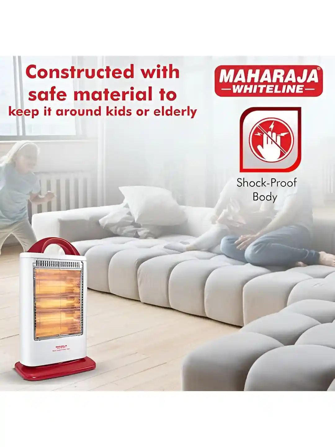 Buy MAHARAJA WHITELINE White Halogen 1200W Table Top Room Heater