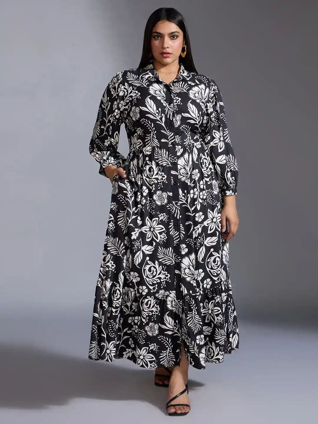 Buy 20Dresses Women Plus Size Floral Print Shirt Maxi Dress