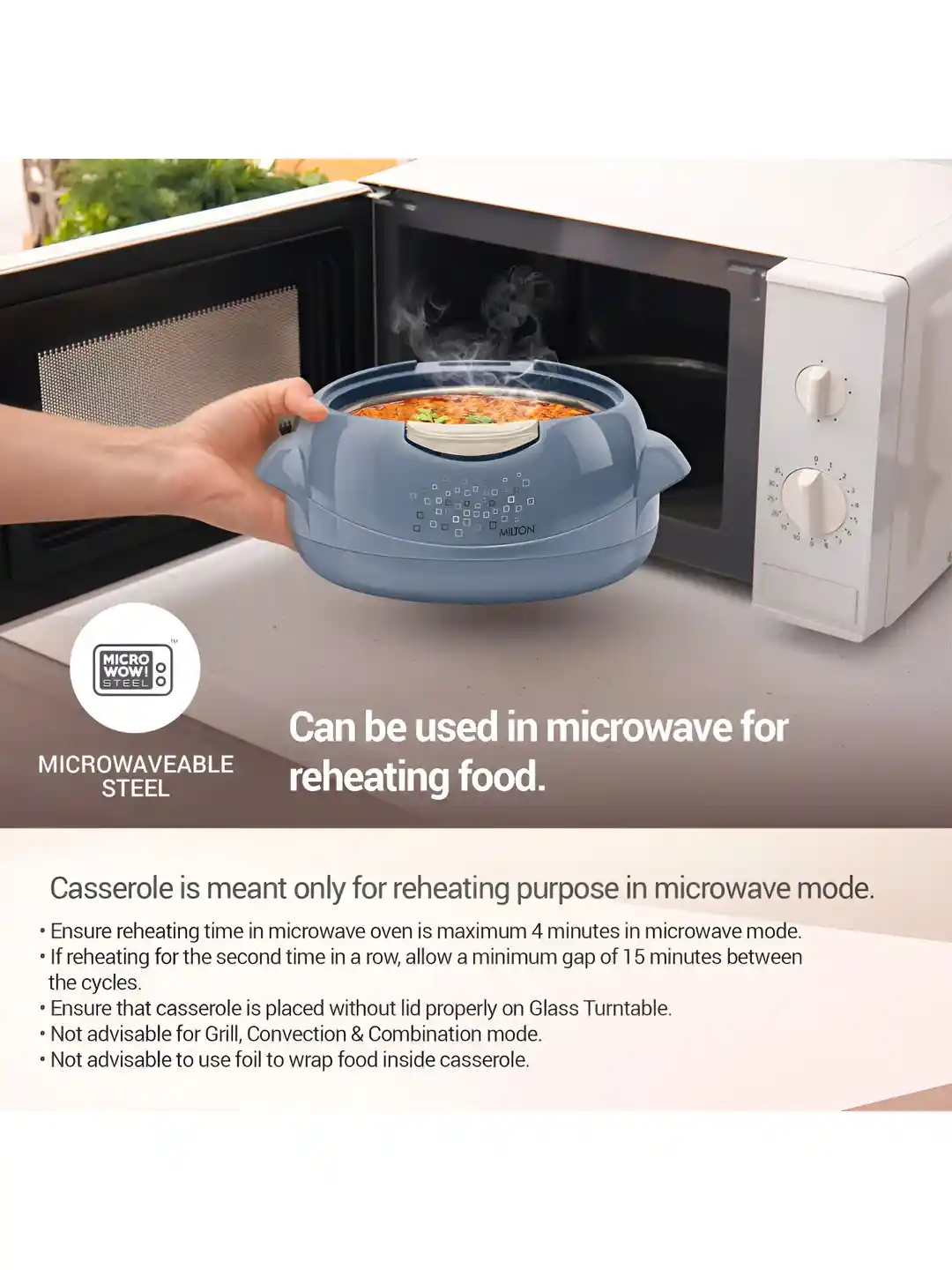 Buy Milton Microwow One Touch 1500 Inner Stainless Steel Casserole