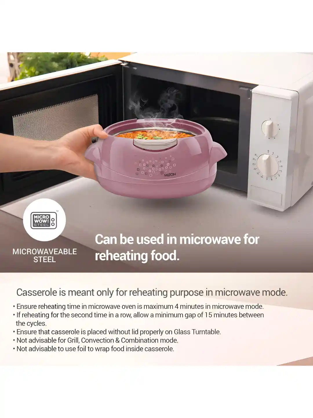 Buy Milton Microwow One Touch 2500 Inner Stainless Steel Casserole