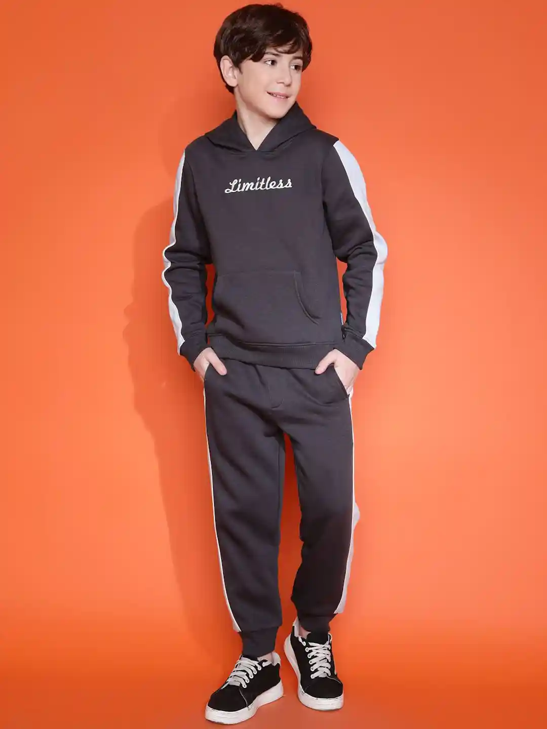 Lil Tomatoes Boys Typography Printed Tracksuits