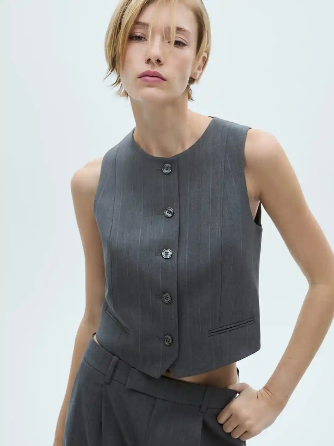 Buy MANGO Pinstripes Suit Waistcoat Waistcoat for Women 31160689