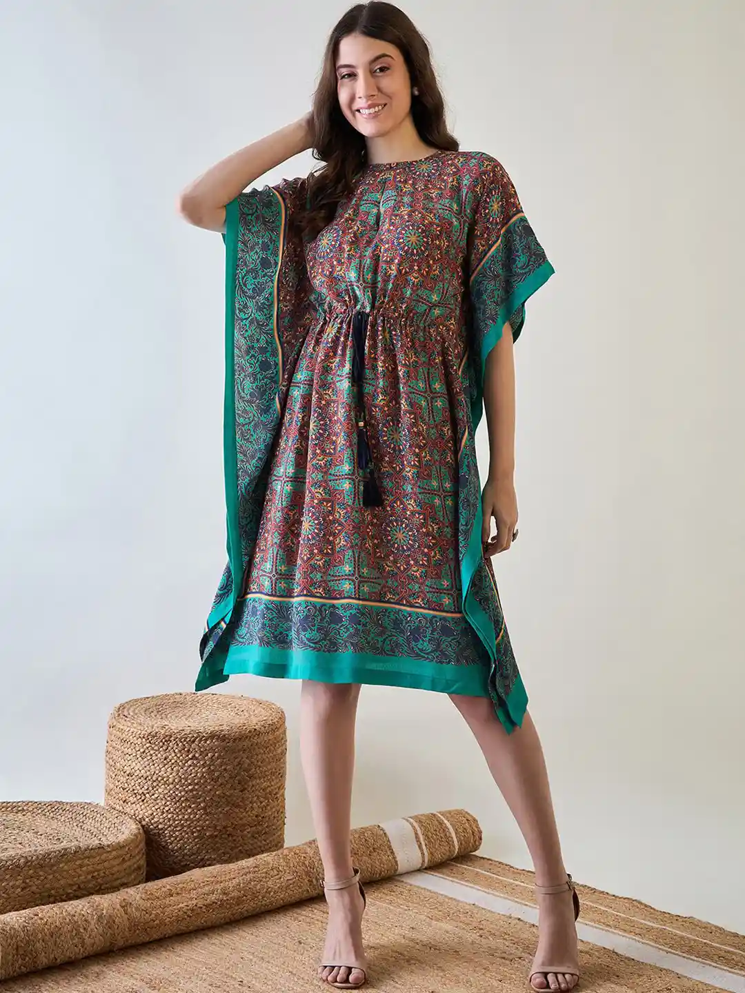 Buy The Kaftan Company Women Floral Printed Kaftan Knee Length