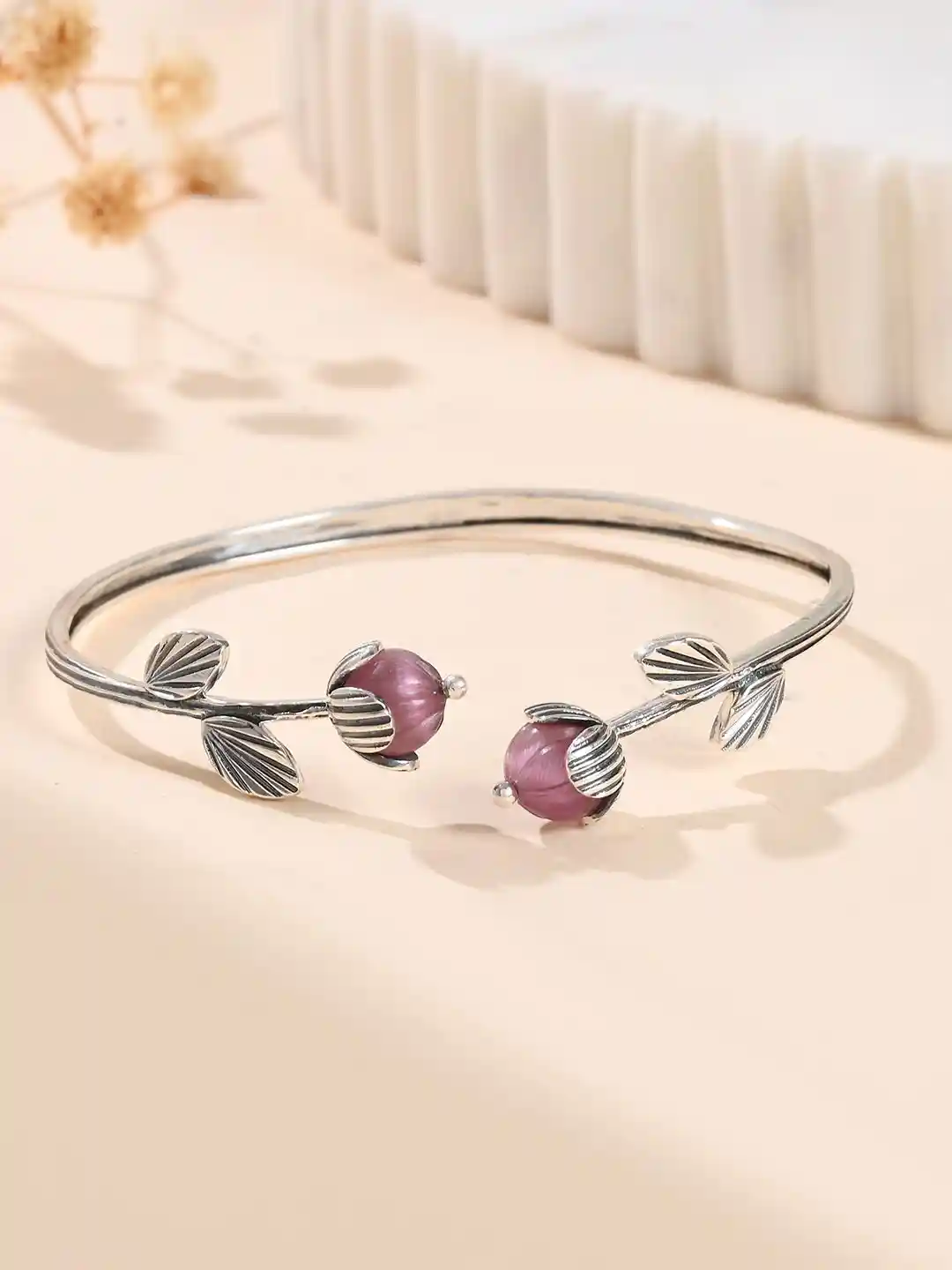 Buy Studio Voylla 925 Sterling Silver Rhodium-Plated Oxidised Cuff