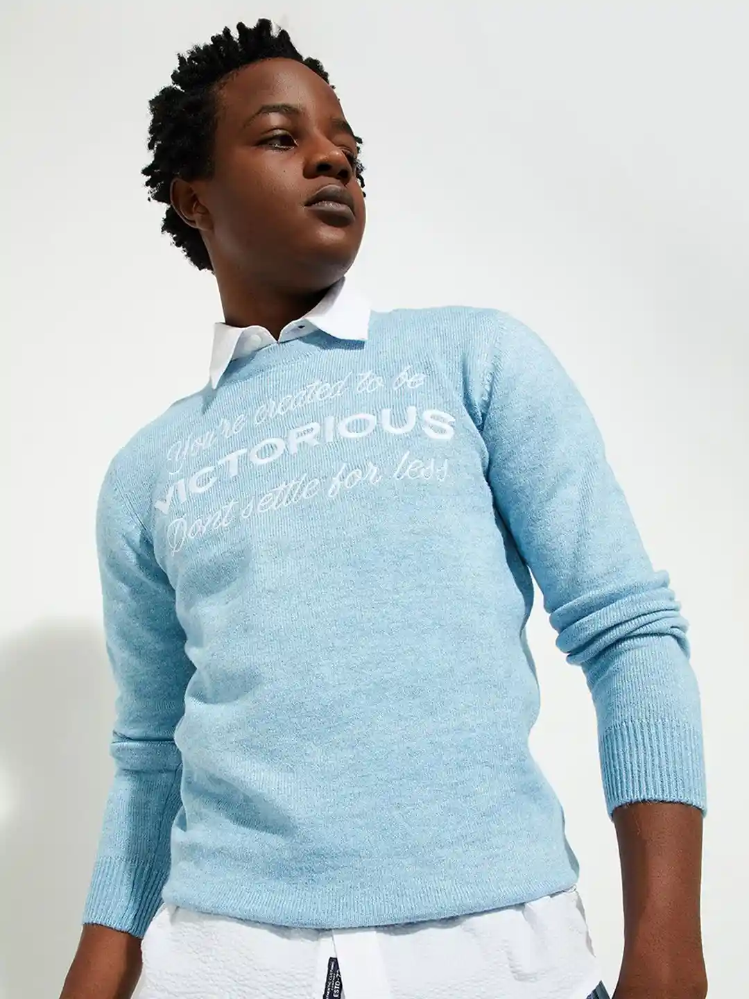 Embroidered Sweater Myntra Pullover Sweater DressBerry Women Blue