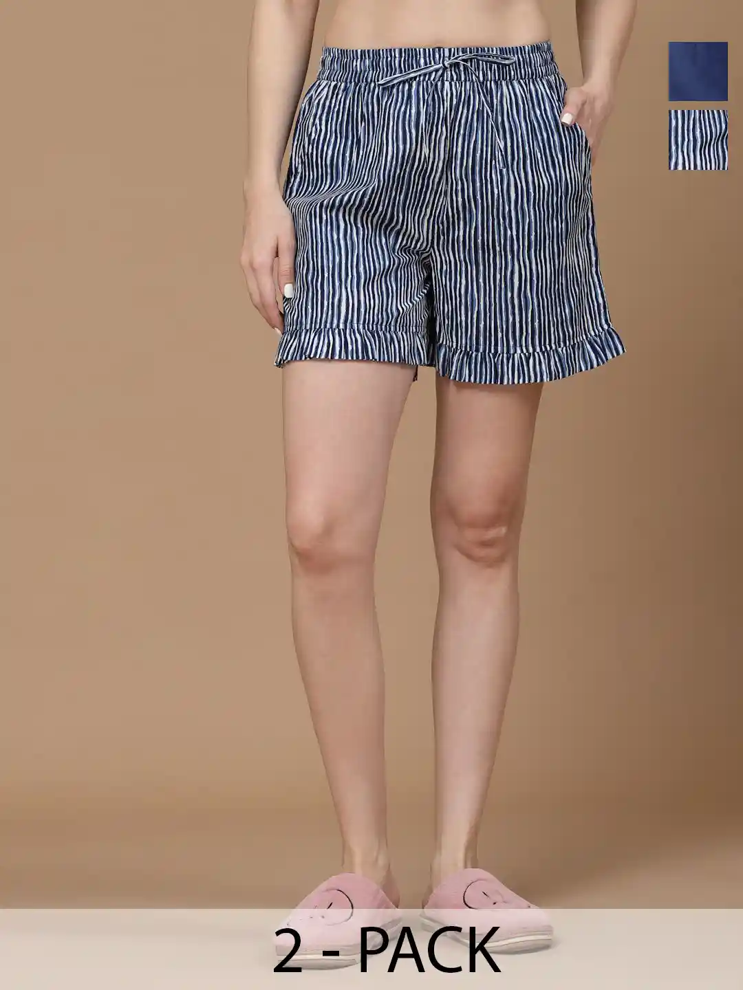 MBeautiful Pack of Women Organic Cotton Lounge Casual Shorts