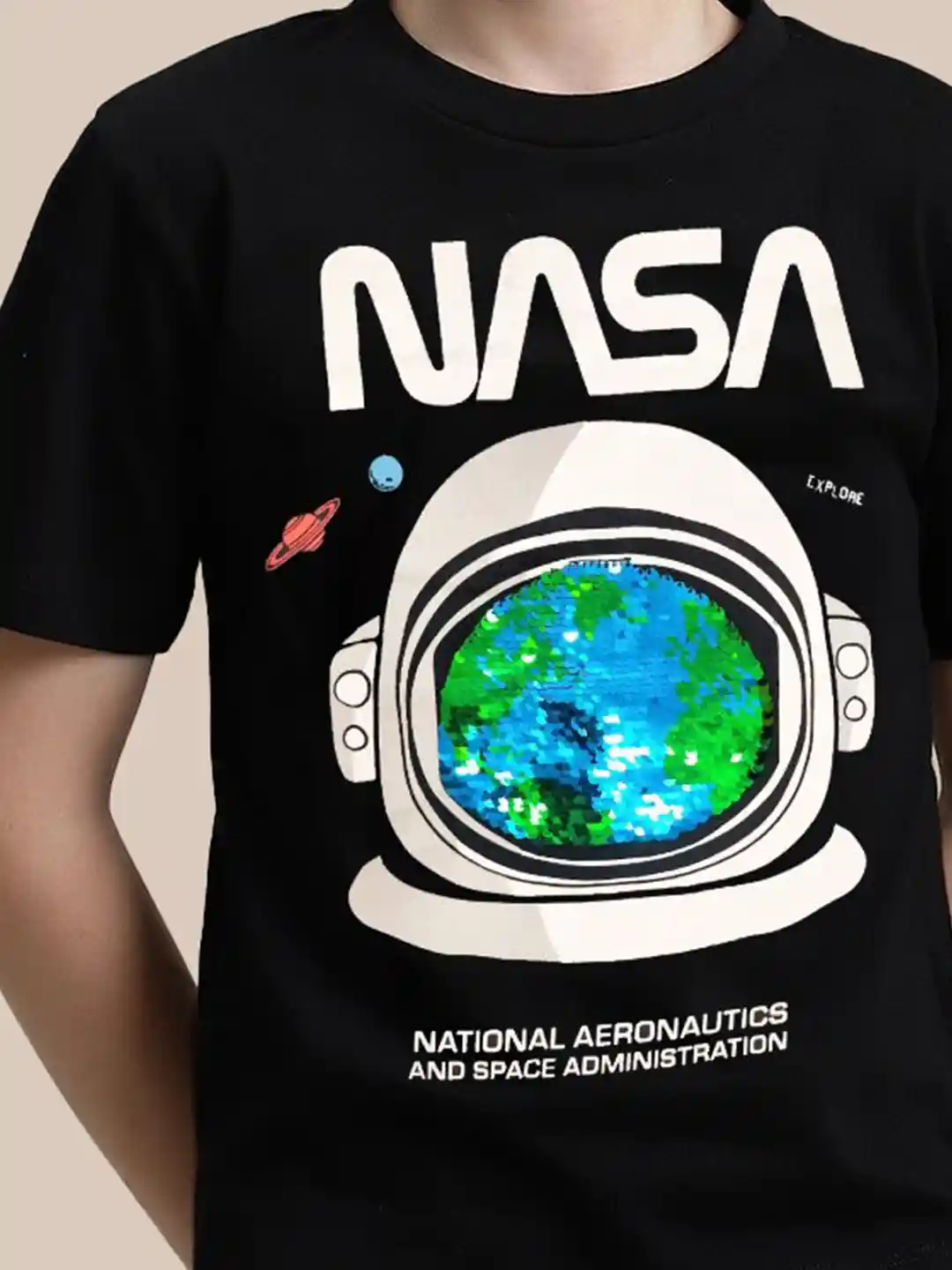 Buy Kids Ville Boys NASA Graphic Printed Round Neck Cotton T-shirt