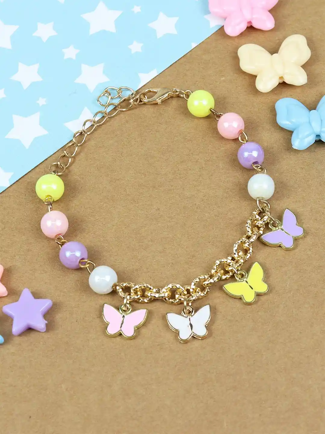 Buy Asthetika Kids Beaded Butterfly Charm Bracelet Bracelet for