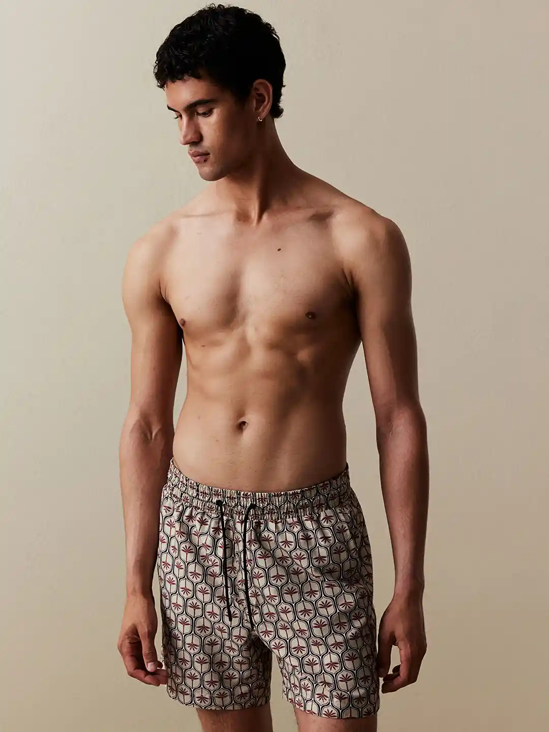 Buy H&M Men Printed Swim Shorts Swim Bottoms for Men 31283260