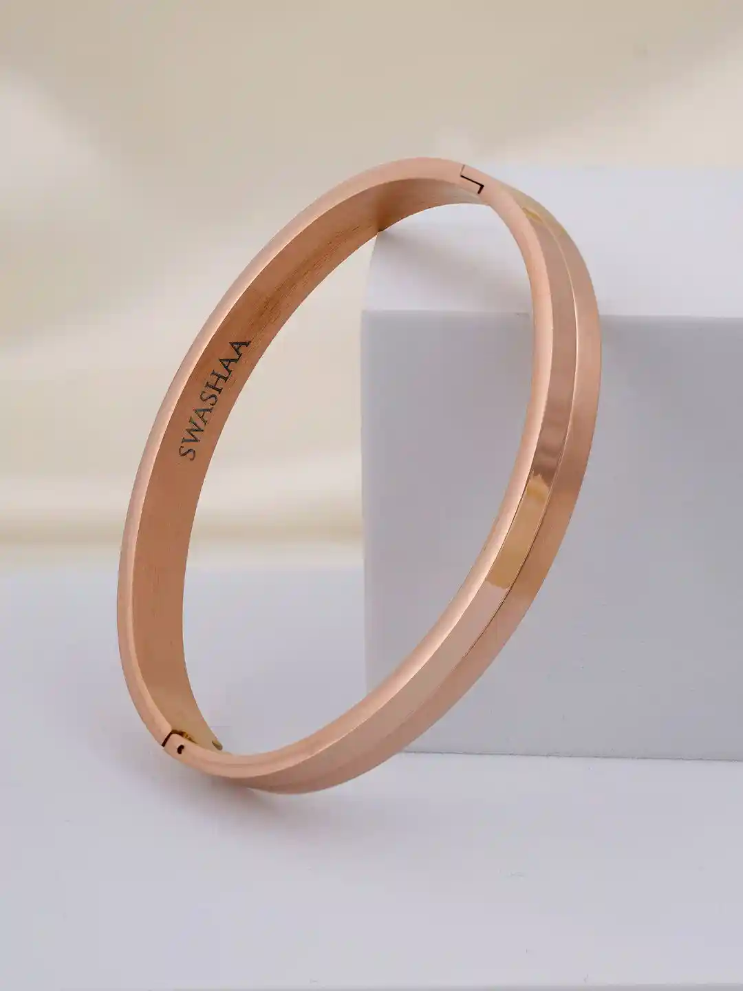 Buy SWASHAA Men Benjomia Stainless Steel Rose Gold-Plated Kada