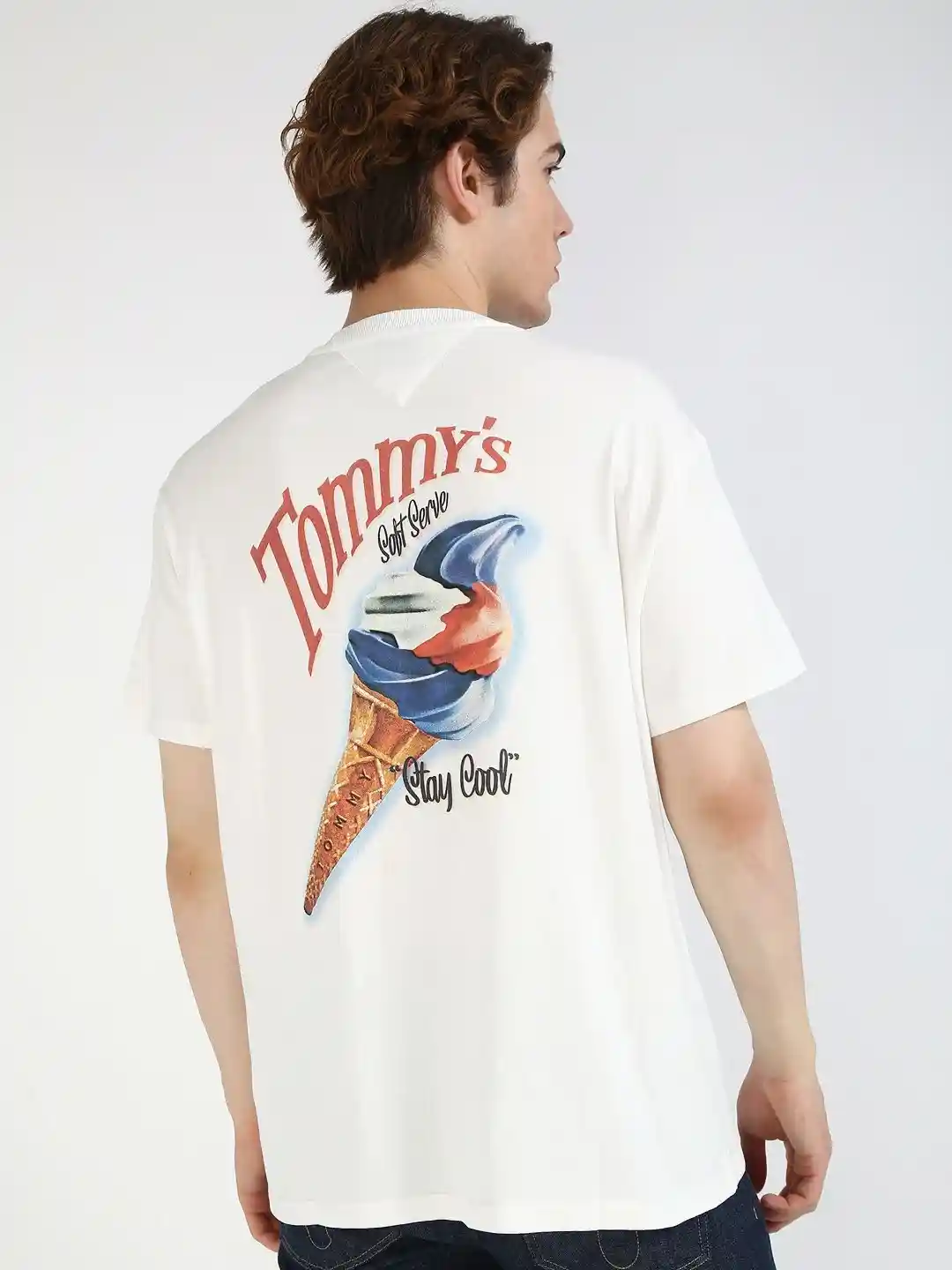 Tommy Hilfiger Men Graphic Printed Round Neck Cotton Oversized T-shirt