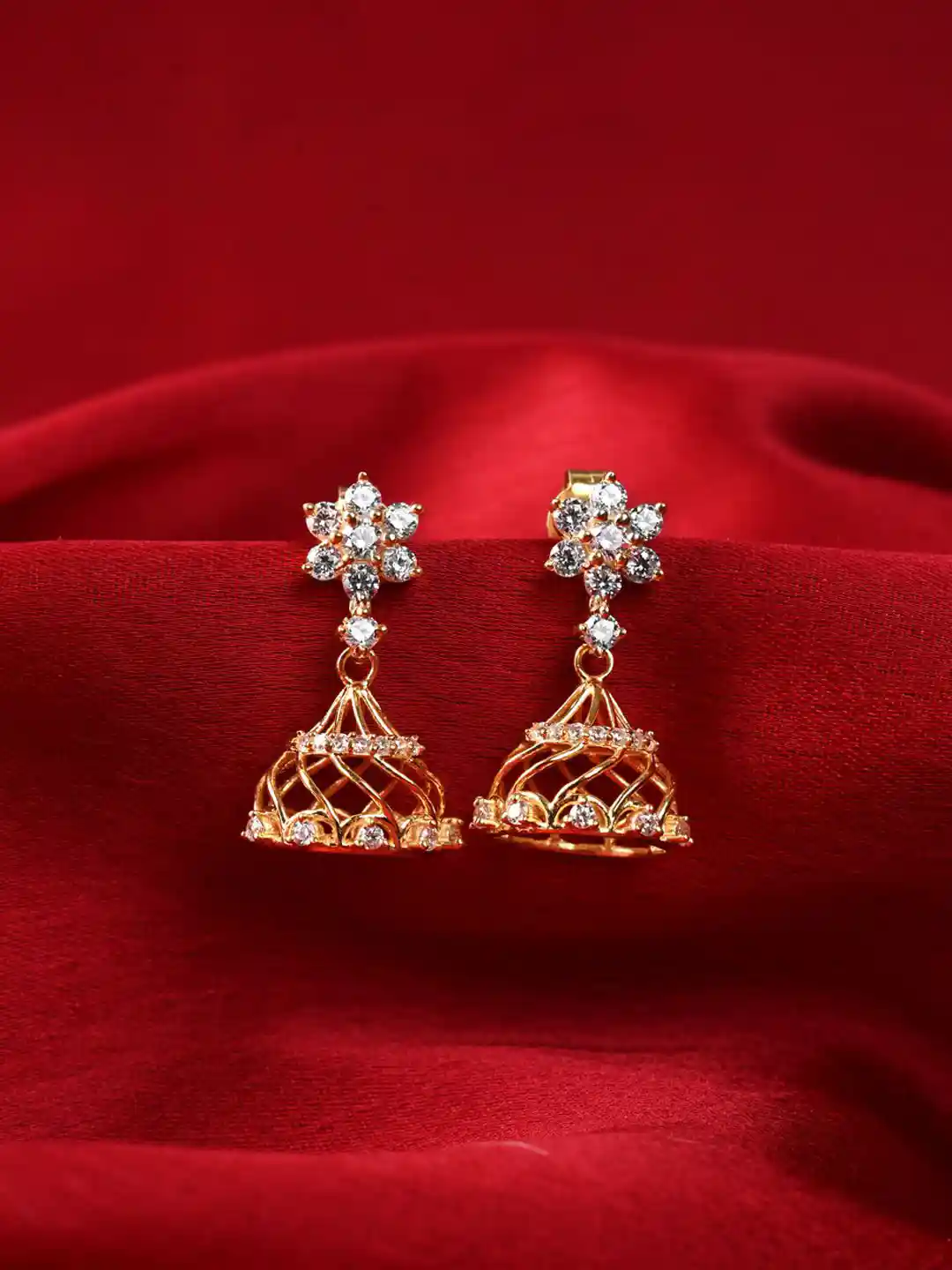 Buy Clara 925 Sterling Silver Gold-Plated Jhumkas Earrings