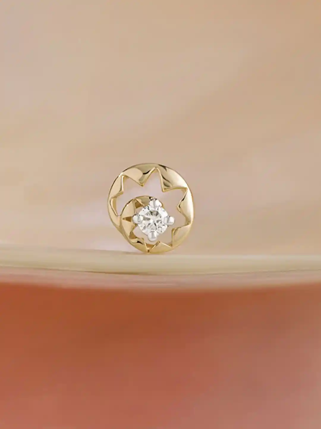 Mia by Tanishq Women 14KT Yellow Gold Diamond Nose Pin gm