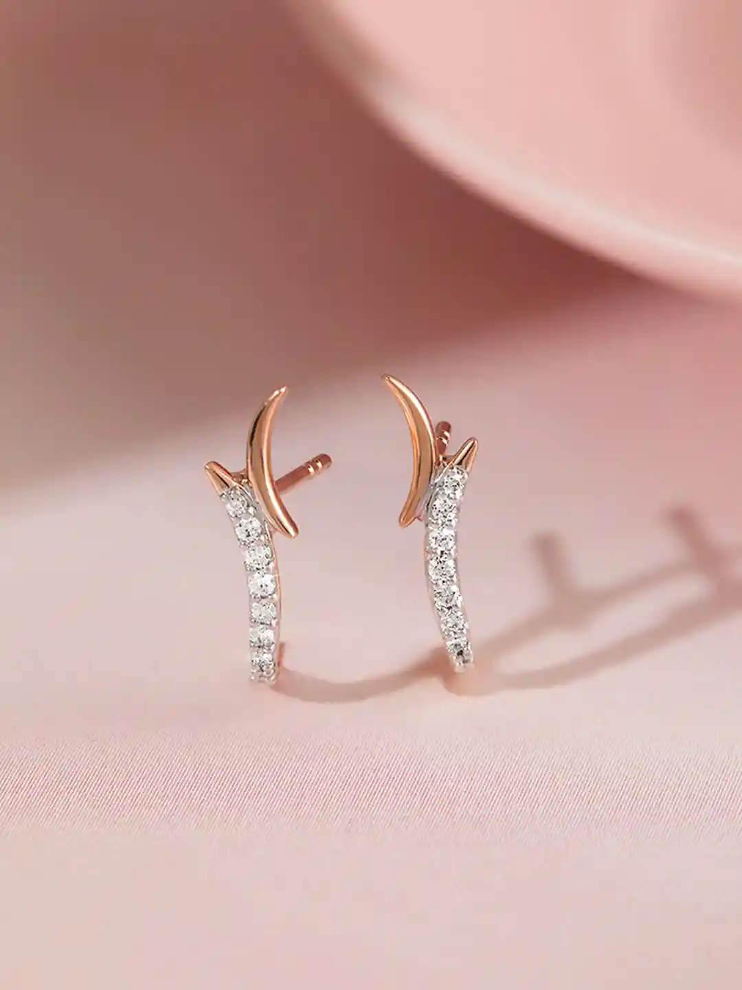 Buy Mia by Tanishq Women 14 KT Rose Gold Natural Diamond Stud