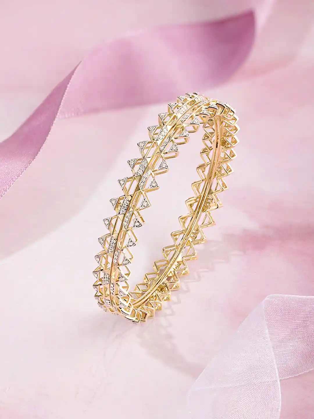 Mia by Tanishq 14KT Yellow Gold Natural Diamond Bangle