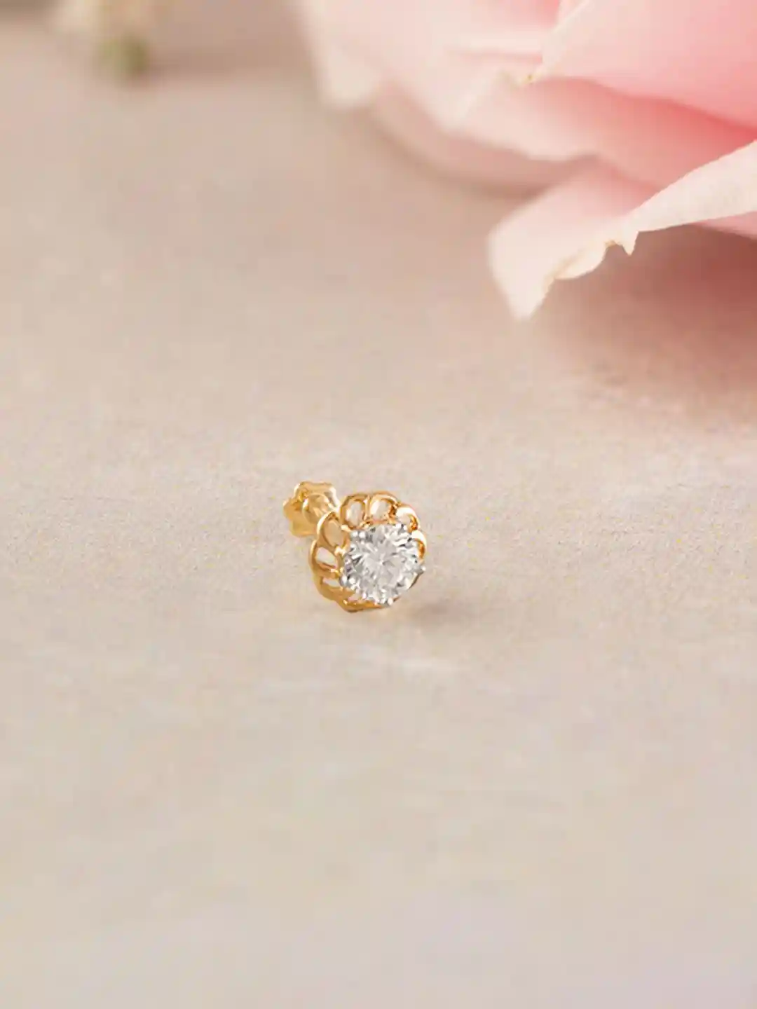 Mia by Tanishq Women 14KT Yellow Gold Diamond Nose Pin