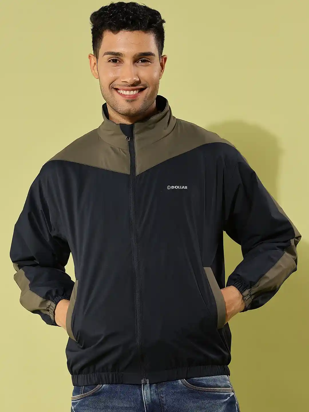 Dollar Men Colourblock Light Weight Windcheater Jacket with UV Protection  and Pocket
