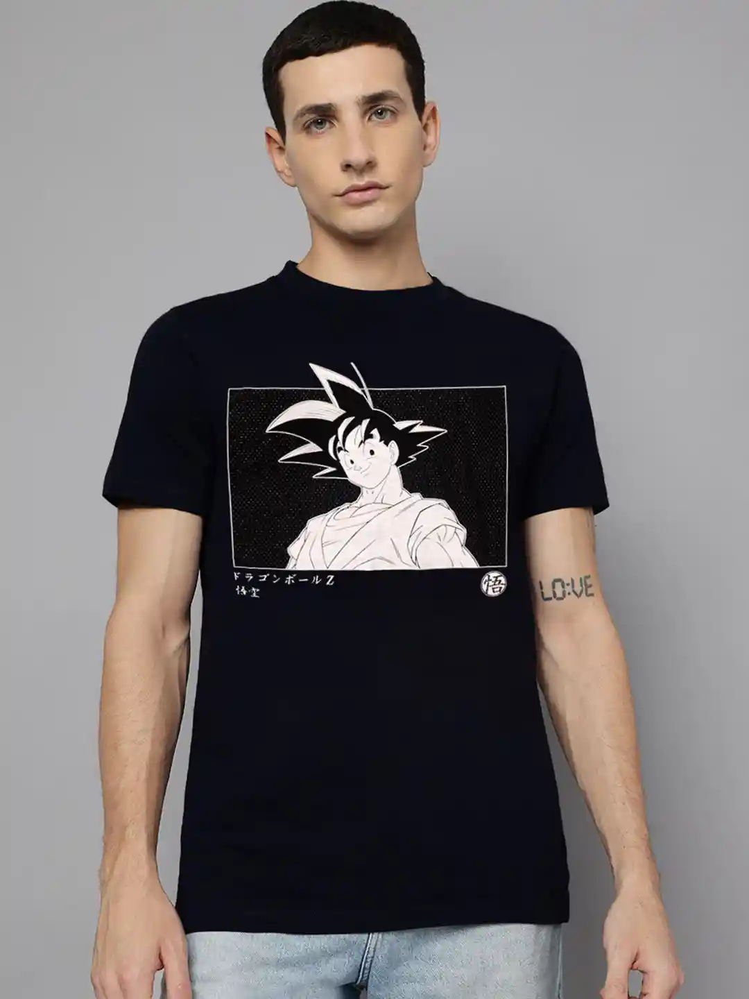 Buy Free Authority Men Solid Round Neck Cotton Dragon Ball Z T
