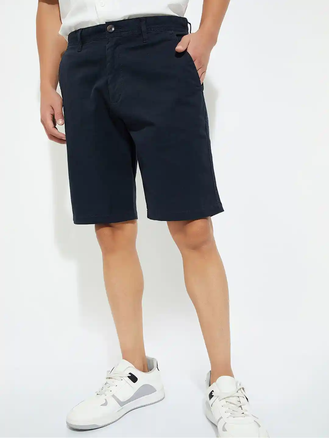 Urb_n Men Blue Cargo Shorts For Men Max URB_N Men Solid Stretch Shorts