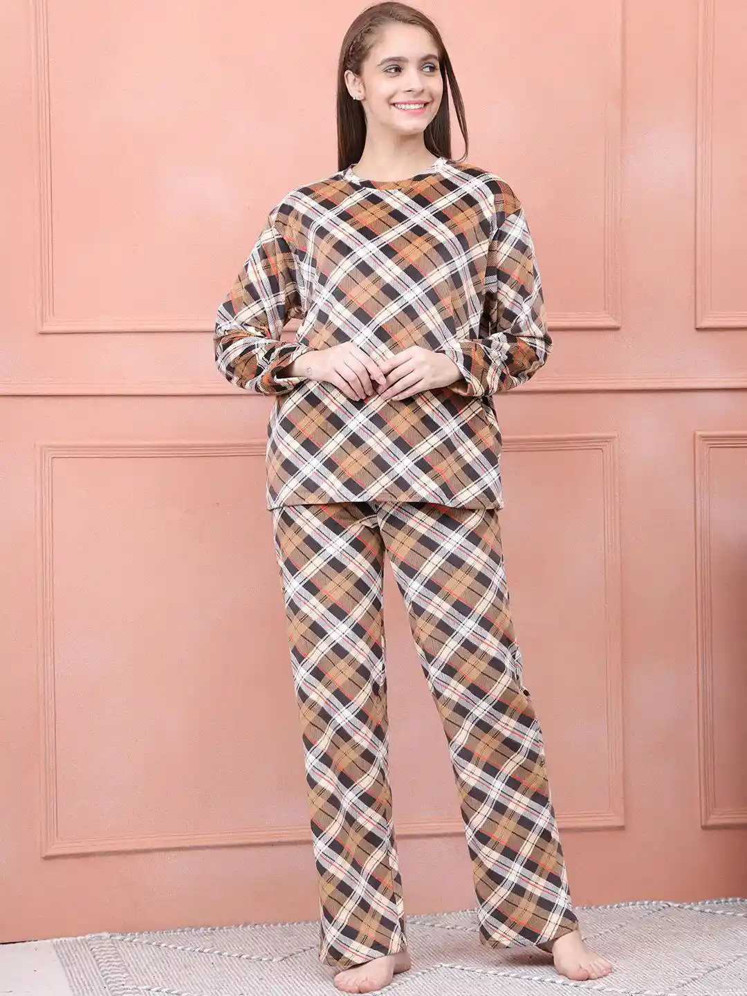 Kanvin Women Checked Night suit