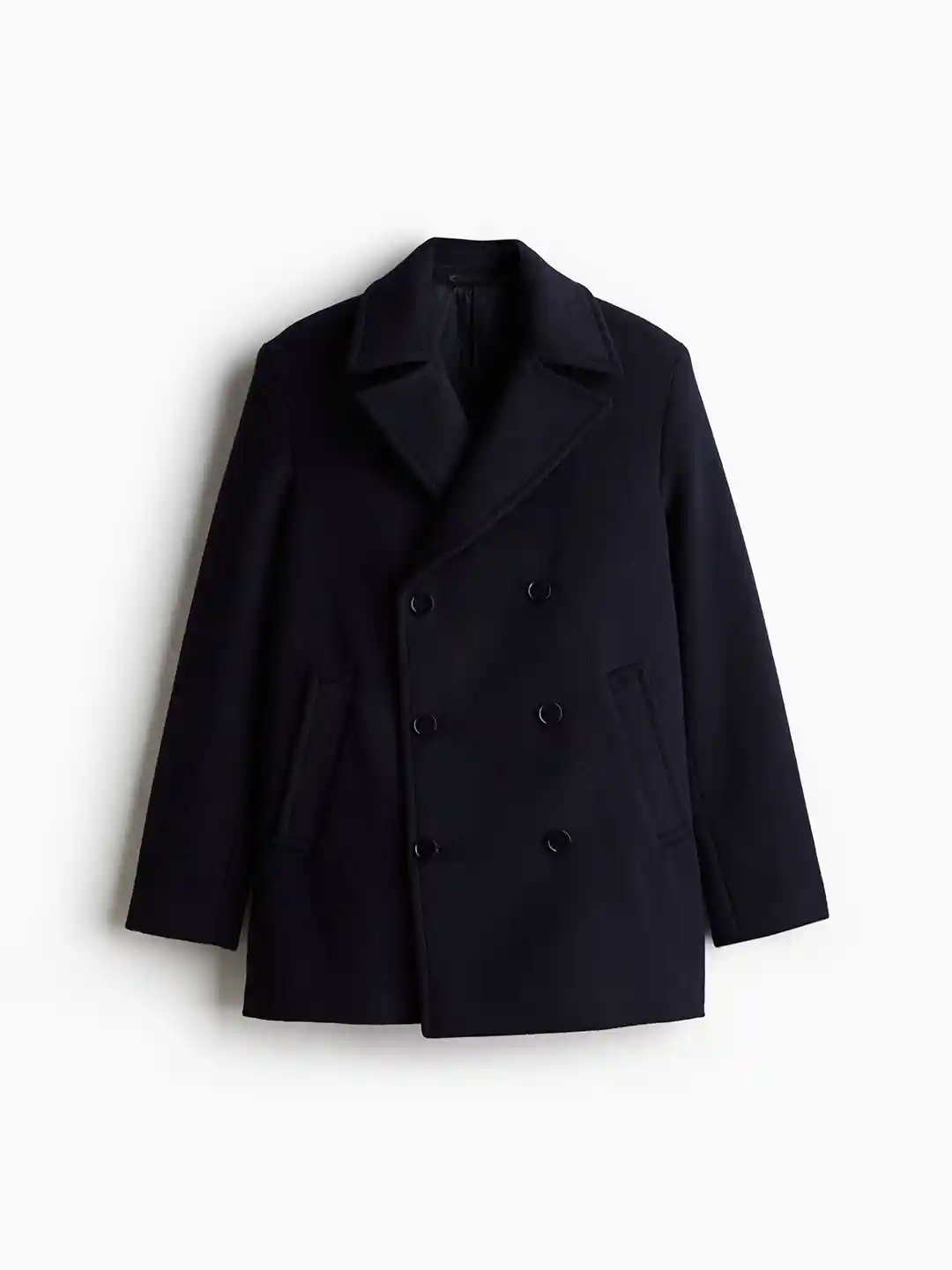 Pea Coat Men's Wool Blend Overcoat Men's Wool Blend Trench