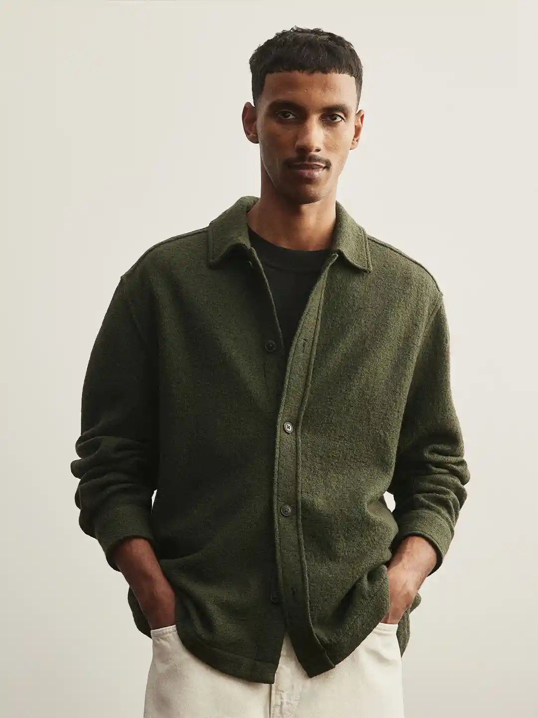 Felted Overshirt Felted Shirt Jacket H&m Relaxed Fit Felted
