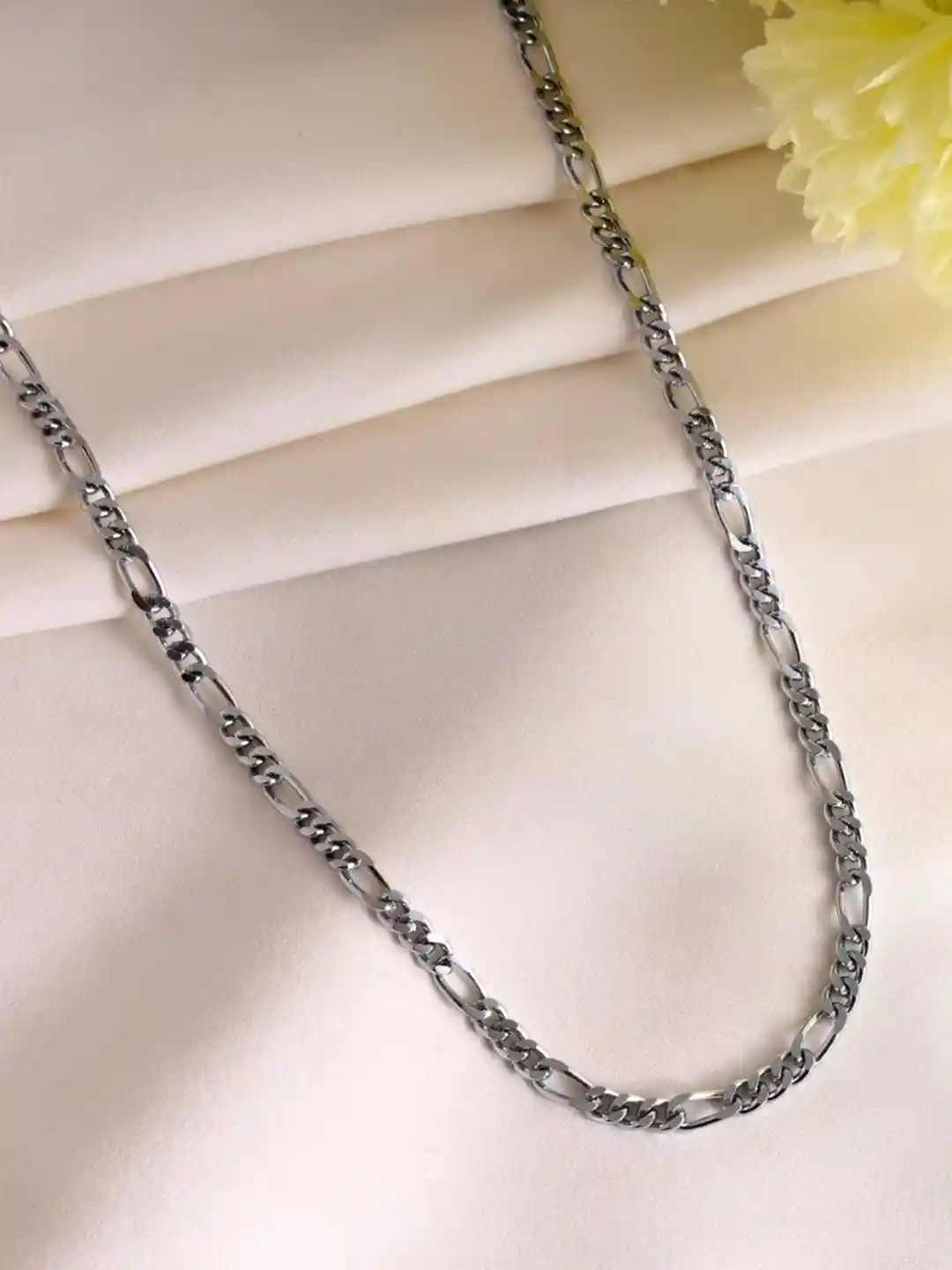 VOJ Men Silver-Plated Stainless Steel Link Chain
