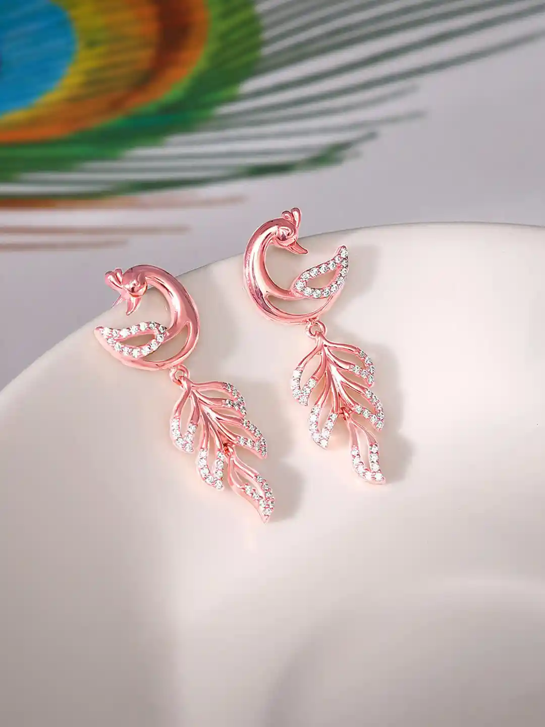 Buy GIVA 925 Silver Rose Gold Contemporary Drop Earrings