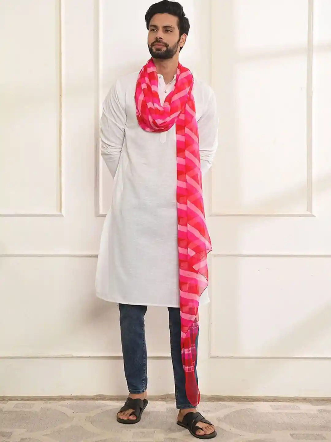 Buy JAYPORE Band Collar Pure Cotton Straight Kurta Kurtas for