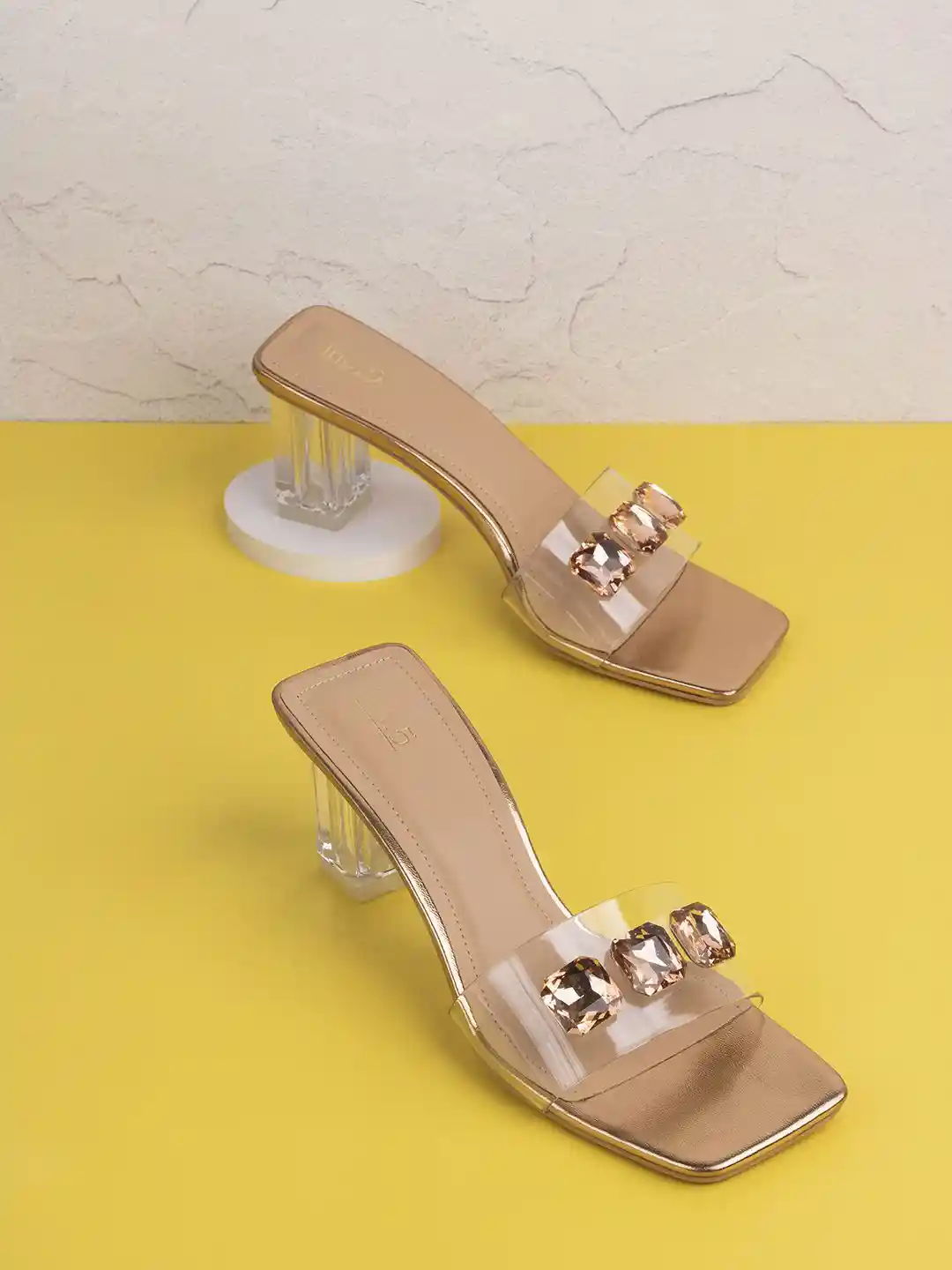Buy Inc Transparent Women Square Toe Party Wear Block Heel