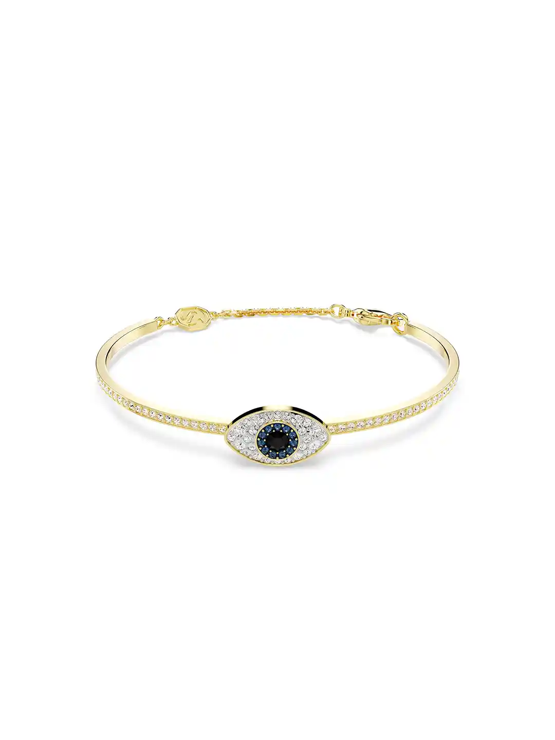 Buy SWAROVSKI Gold-Plated Crystals Evil Eye Bangle-Style Bracelet