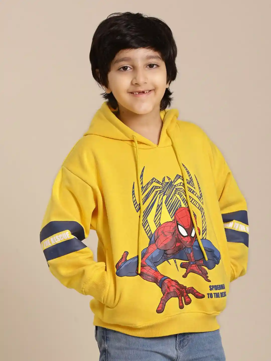 Buy Kids Ville Spiderman Printed Oversize Fit Hoodie For Boys