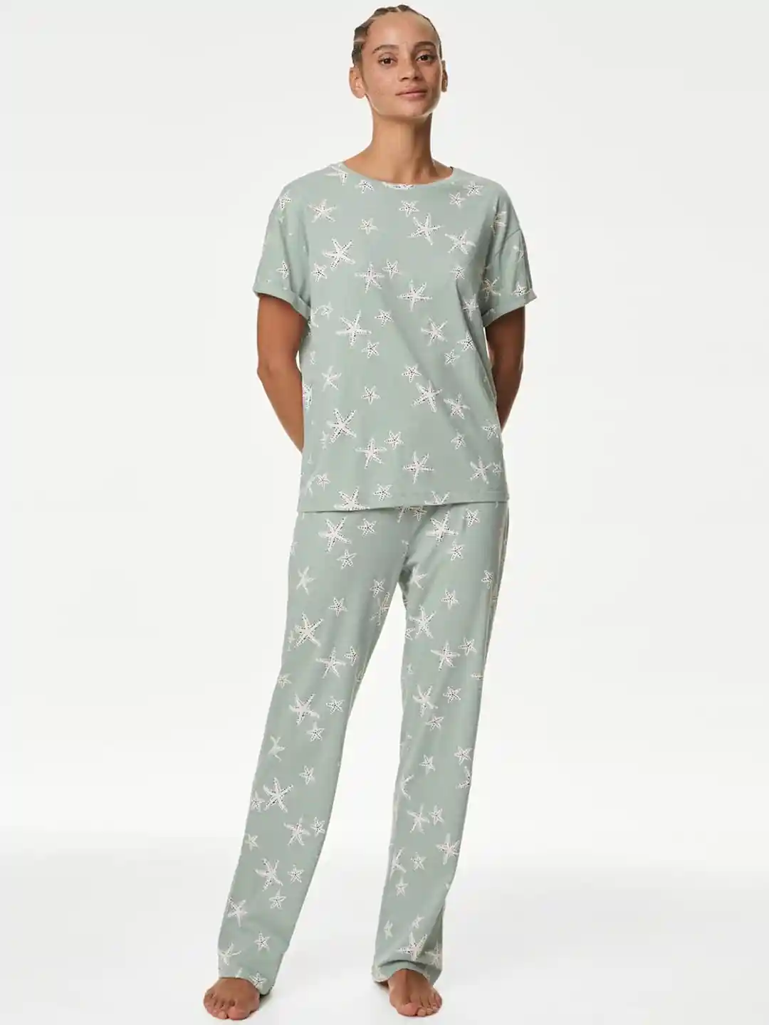Buy Marks Spencer Women Printed Short Sleeves Slip-On Night suit
