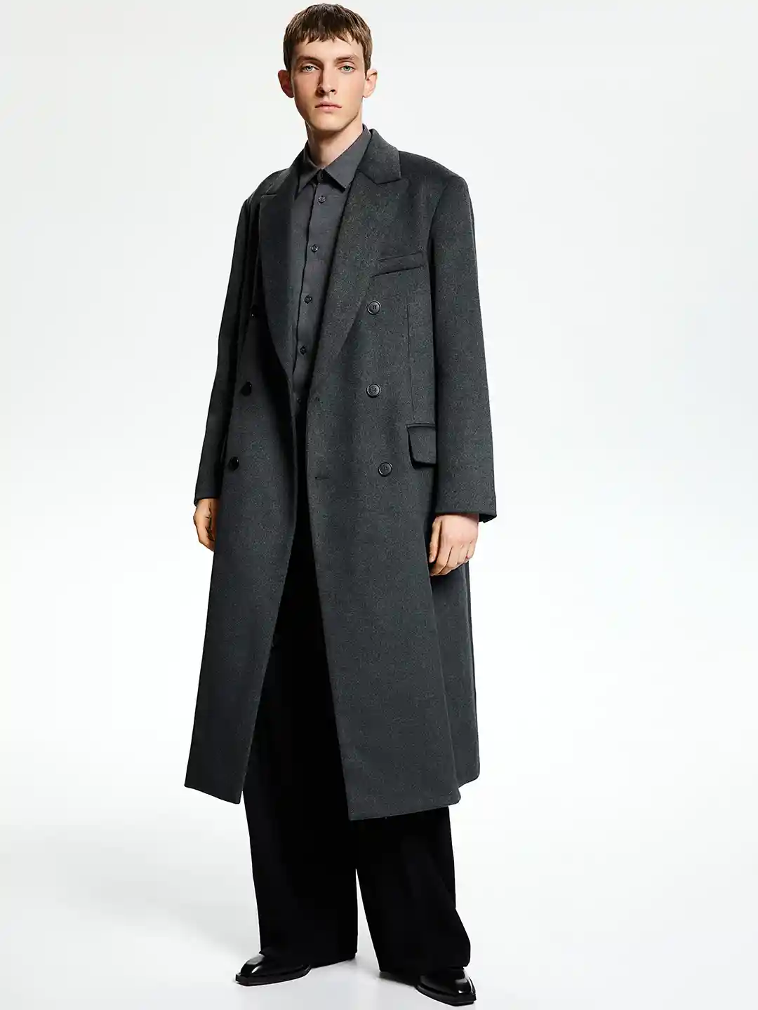 Buy H&M Men Double-Breasted Overcoat Coats for Men 31242139 Myntra