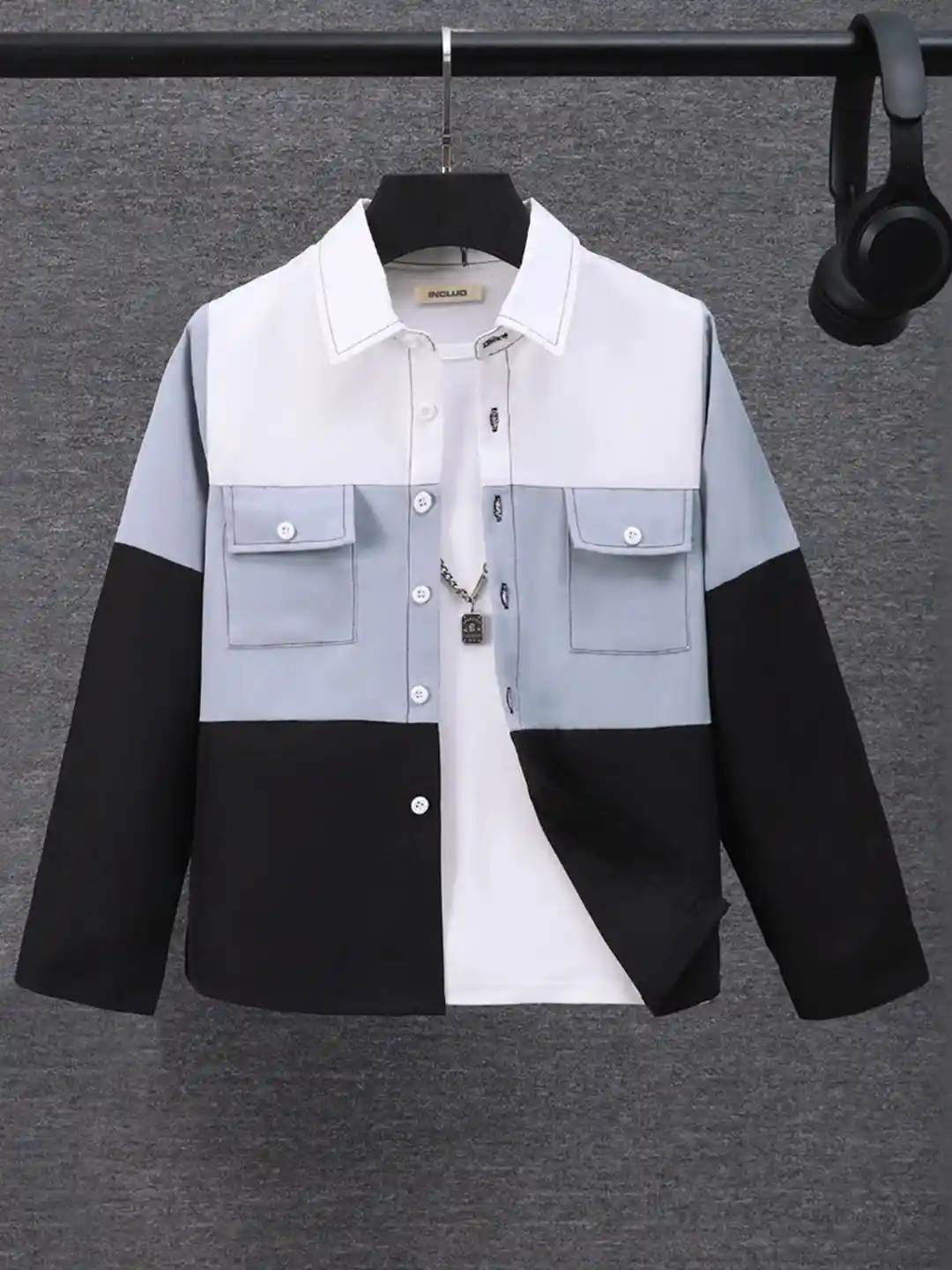 undercover Open Collar Shirt サイズ4 Check Buy INCLUD Boys Spread Collar Colourblocked Cotton Casual Shirt