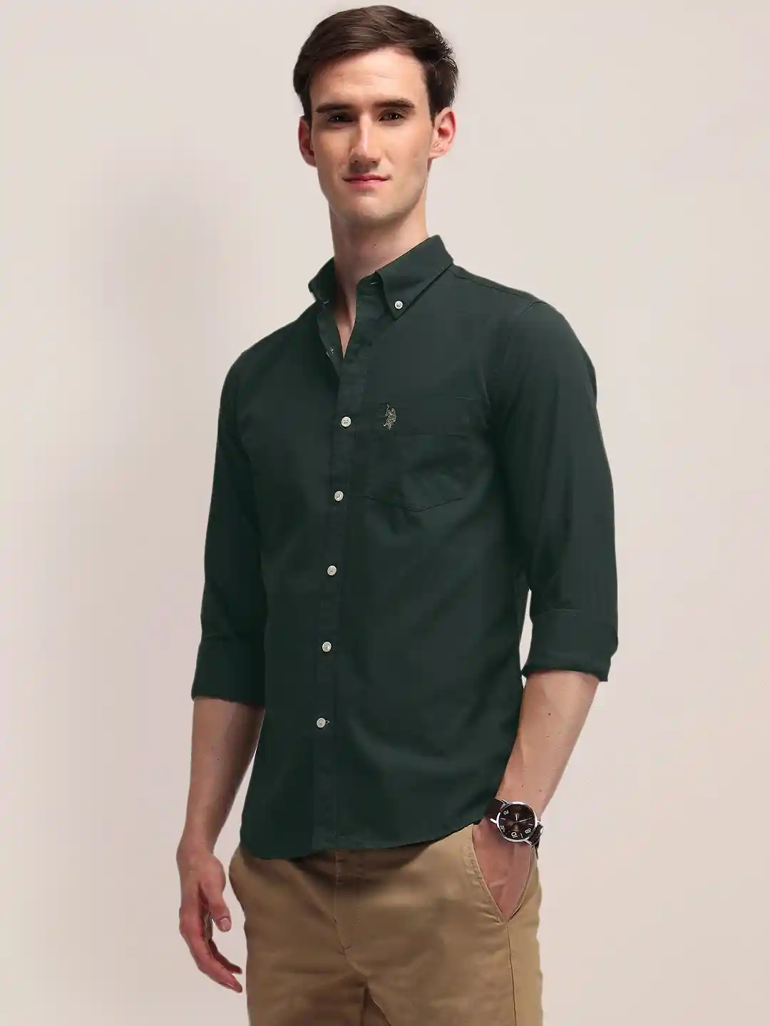 Button Down Collar Polo Long Sleeve Collar Shirts Chinese Collar